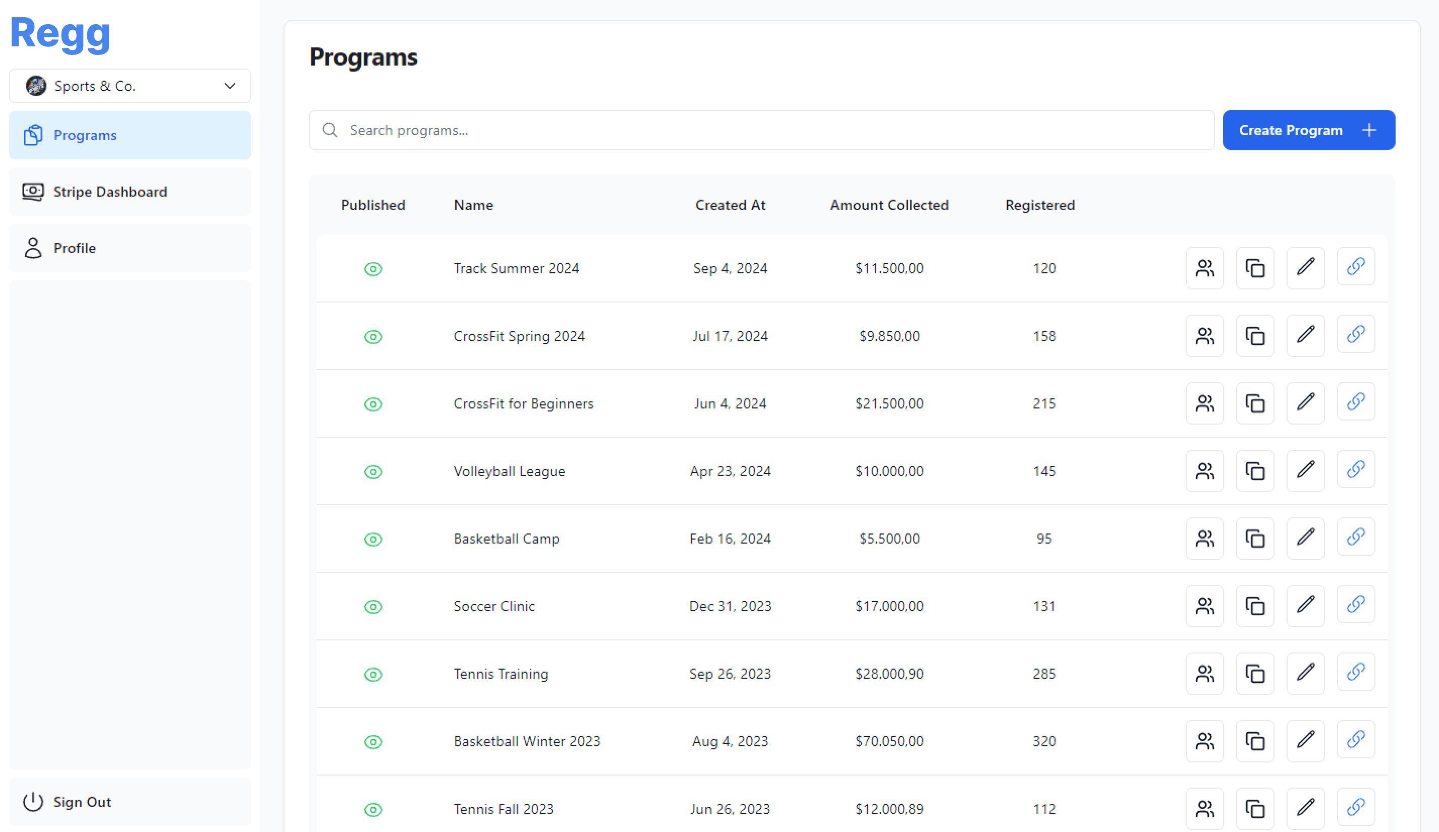 Regg Dashboard Preview