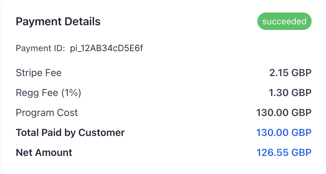 Regg Payment Example